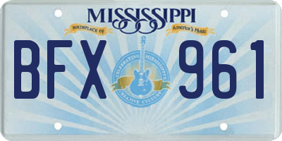 MS license plate BFX961