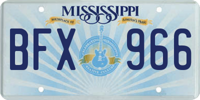 MS license plate BFX966