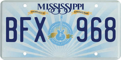 MS license plate BFX968