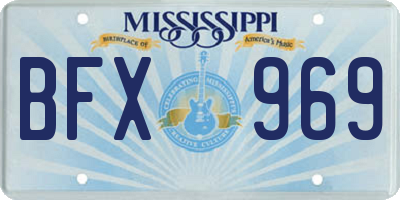 MS license plate BFX969