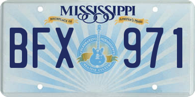 MS license plate BFX971