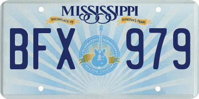 MS license plate BFX979