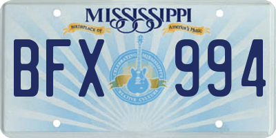 MS license plate BFX994