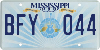MS license plate BFY044