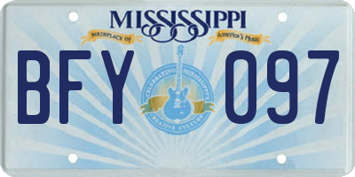 MS license plate BFY097