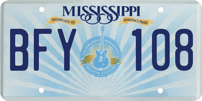 MS license plate BFY108