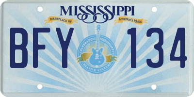 MS license plate BFY134