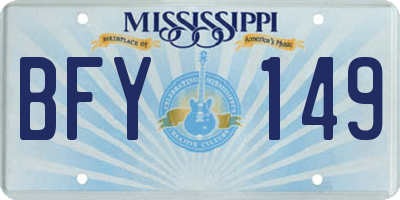 MS license plate BFY149