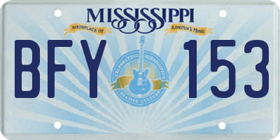 MS license plate BFY153