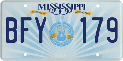 MS license plate BFY179
