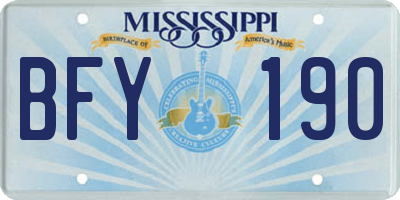 MS license plate BFY190