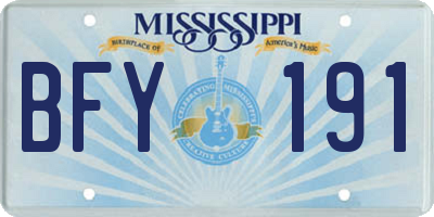 MS license plate BFY191