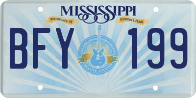 MS license plate BFY199