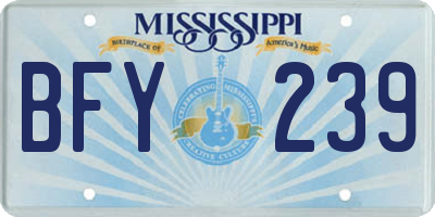 MS license plate BFY239