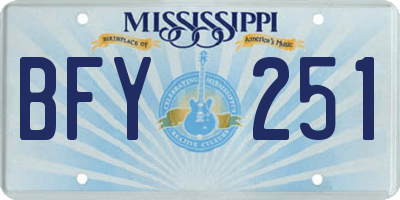 MS license plate BFY251