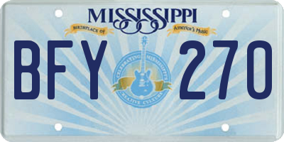 MS license plate BFY270