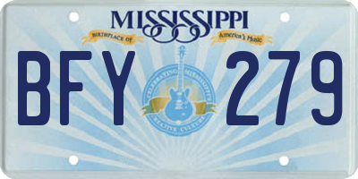 MS license plate BFY279
