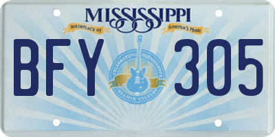 MS license plate BFY305