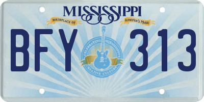 MS license plate BFY313