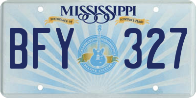 MS license plate BFY327
