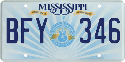 MS license plate BFY346