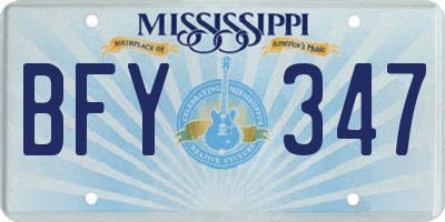 MS license plate BFY347