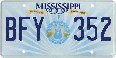 MS license plate BFY352