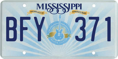 MS license plate BFY371