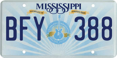 MS license plate BFY388
