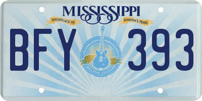 MS license plate BFY393