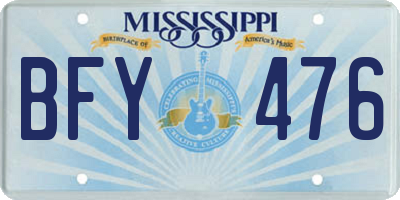MS license plate BFY476