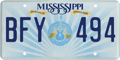 MS license plate BFY494