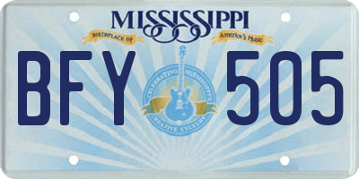MS license plate BFY505