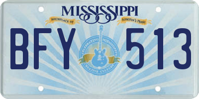 MS license plate BFY513