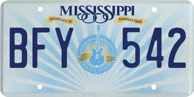 MS license plate BFY542