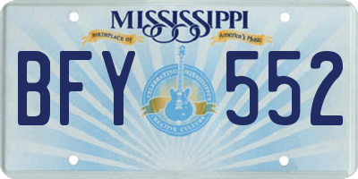 MS license plate BFY552