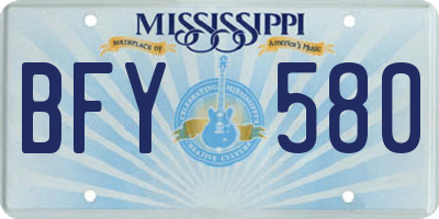 MS license plate BFY580