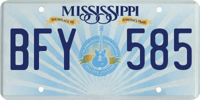 MS license plate BFY585