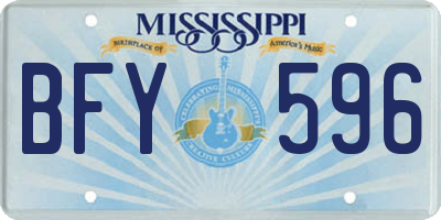 MS license plate BFY596