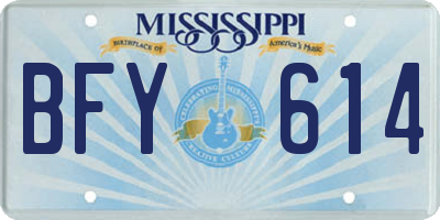 MS license plate BFY614