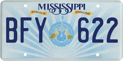 MS license plate BFY622