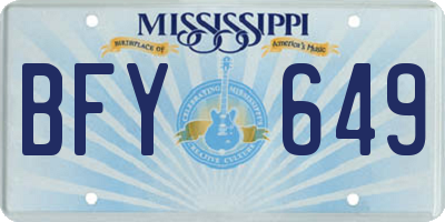 MS license plate BFY649