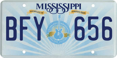 MS license plate BFY656
