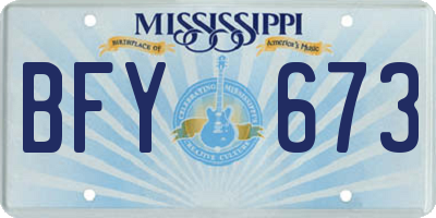 MS license plate BFY673