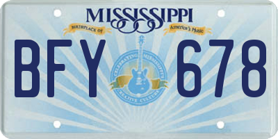 MS license plate BFY678