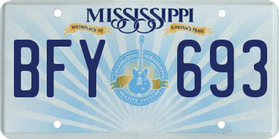 MS license plate BFY693