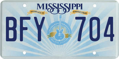 MS license plate BFY704