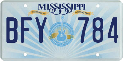 MS license plate BFY784