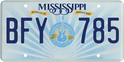 MS license plate BFY785