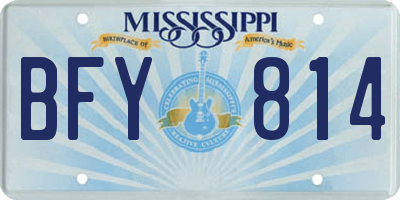 MS license plate BFY814